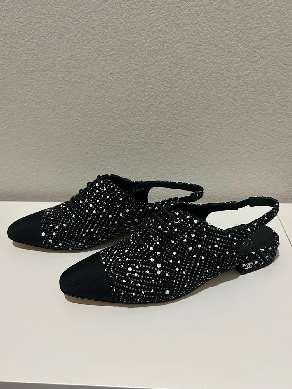 Chanel 20B Lace-up slingbacks